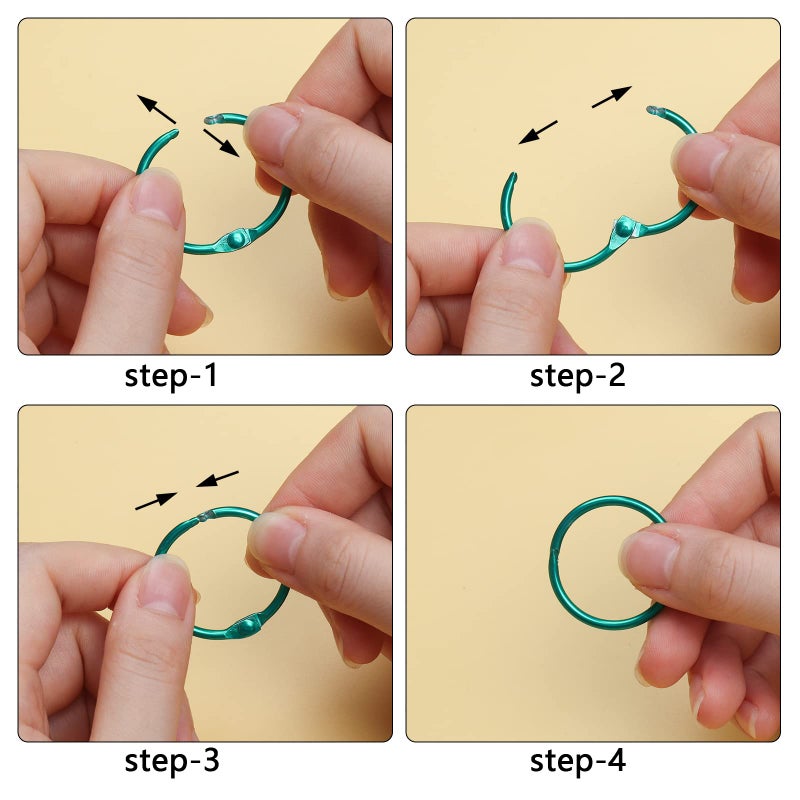 MUSCELL Binder Rings  Loose Leaf Rings Office Book Rings - 1 Inch 100pcs Assorted Colors - Image 3